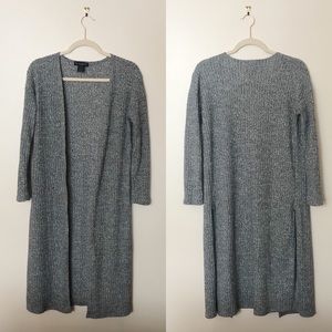 [See You Monday] Long Gray Open Front Cardigan